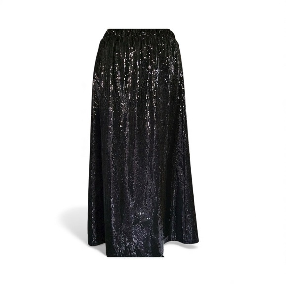 Serra Black Sequin Maxi Skirt - Picture 3 of 4